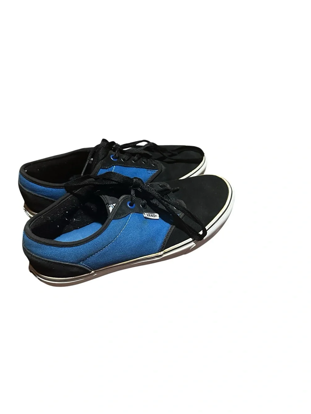 Men's Vans Black and Blue Low-Top Canvas Sneakers size 10